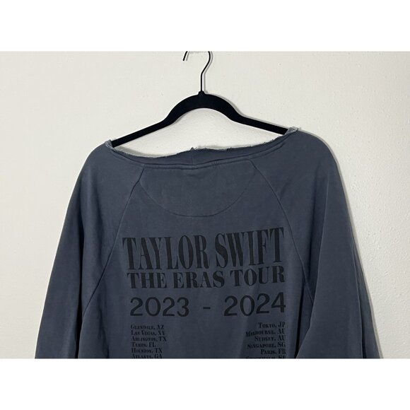 Taylor Swift Eras Tour Dark Gray Blue Sweatshirt Size Large 2023 2024 Pockets - Picture 8 of 15